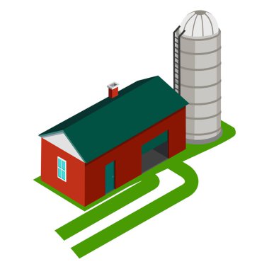 Tahıl silosu ve depolama ev vektör çizim