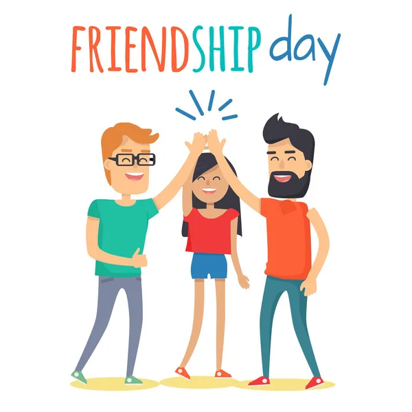 Friends Celebrating Friendship Day Vector Concept — Stock Vector