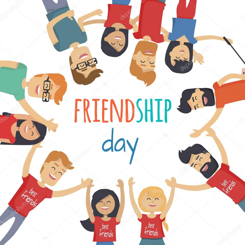 Friends Celebrating Friendship Day Vector Concept — Stock Vector
