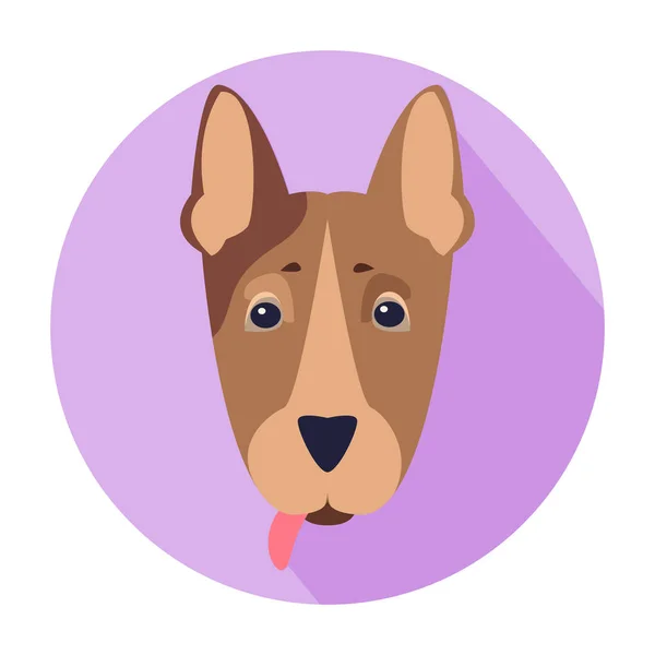Cute Dog Muzzle Cartoon Flat Vector Icon — Stock Vector
