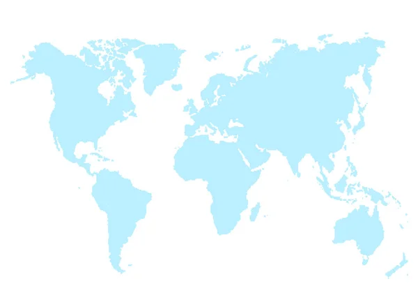 Mappa Blu del Mondo Vettoriale Illustrazione Isolato — Vettoriale Stock