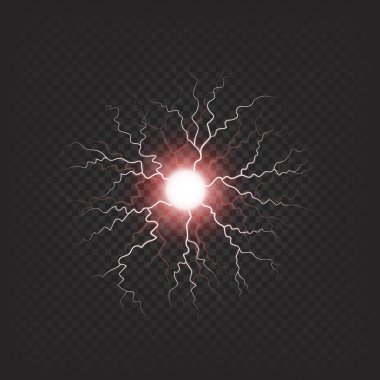 Renkli elektrik ateş topu illüstrasyon izole