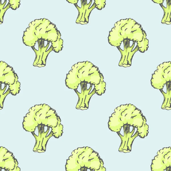 Taze brokoli illüstrasyon sonsuz doku içinde — Stok Vektör