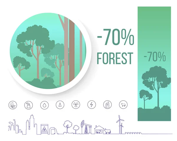 Poster gewidmet Problem der Entwaldung auf der Erde — Stockvektor