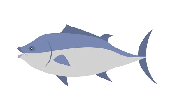 Thunfisch Cartoon flache Vektorillustration — Stockvektor