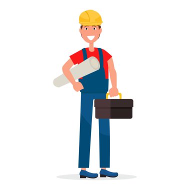 Builder Hardhat ve araç kutusu çizim ile