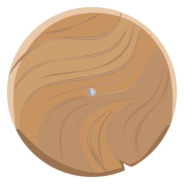 Holzplatte in runder Form isoliert auf weiß — Stockvektor