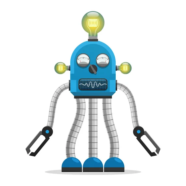 Robot con bombillas e indicadores Ilustración — Vector de stock