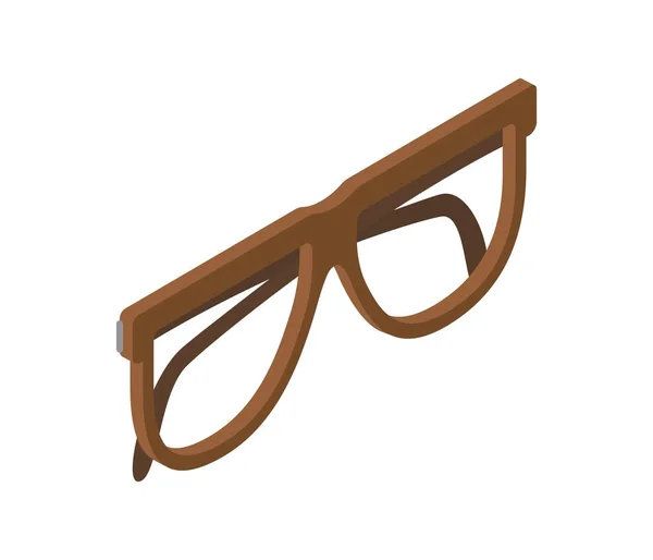 Brown Glasses for Eyesight Isolated Illustration — Stockový vektor