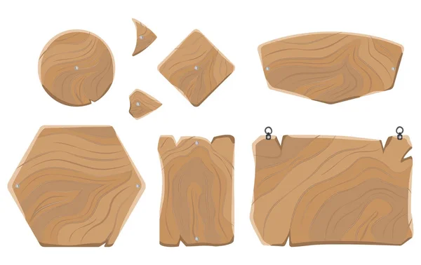 Чистые деревянные доски различной формы — стоковый вектор