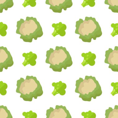 İzole karnabahar ve brokoli Seamless Modeli