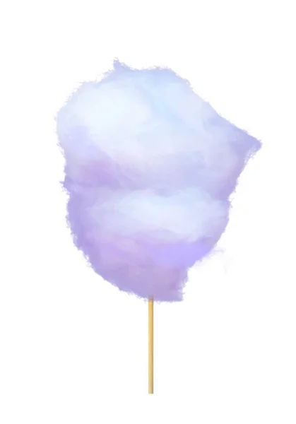 Realistic Purple Cotton Candy on Stick Isolated — Stock Vector