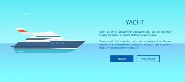 Projekt strony sieci Web plakat ogłoszenie Wynajem jachtów — Wektor stockowy