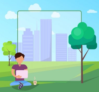 Modern Bilgisayar Teknolojileri Kullanarak Park 'ta Erkek