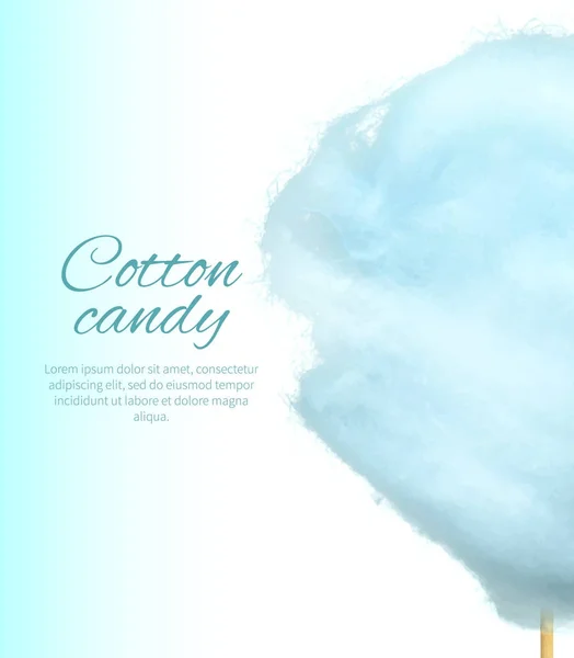 Banner de algodão doce com doce Floss Spun Sugar — Vetor de Stock
