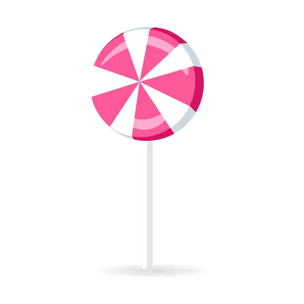 Swirl Spiral Lollipop Candy isolerade söta vektor — Stock vektor
