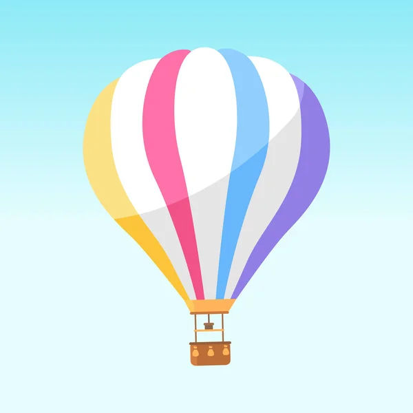 Воздушный шар с разноцветными полосками — стоковый вектор