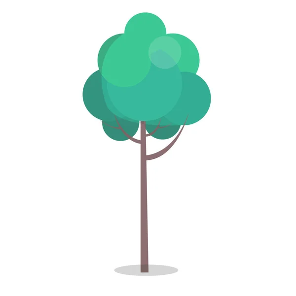 Зеленое дерево, выделенное на белой векторной иллюстрации крупным планом — стоковый вектор