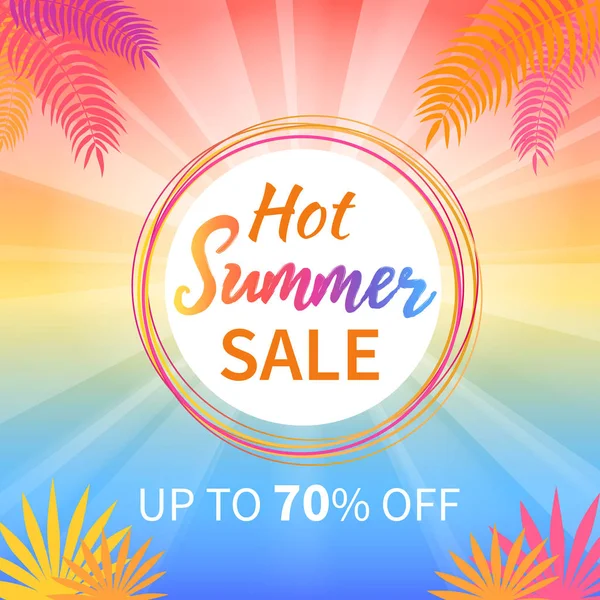 Hete zomer verkoop omhoog voor 70 procent promotie Poster — Stockvector