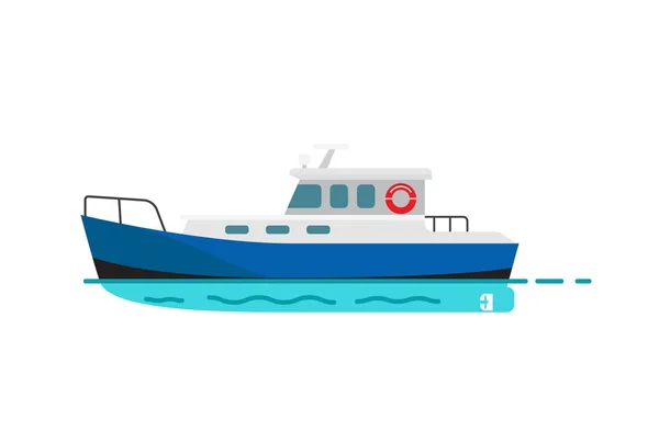 Bateau de pêche Bateau à moteur Marine Transport nautique — Image vectorielle