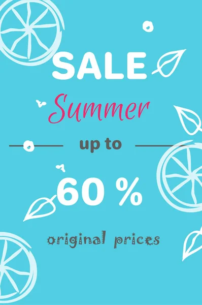 Summer Sale Poster with 70 Discount off Vector — Stock Vector