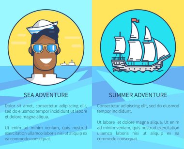 Deniz ve yaz macera için Poster Seti