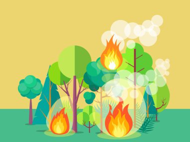 Poster Depicting Raging Forest Fire clipart