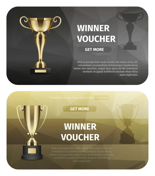 Arany trófeát a győzelem üzleti illusztráció — Stock Vector