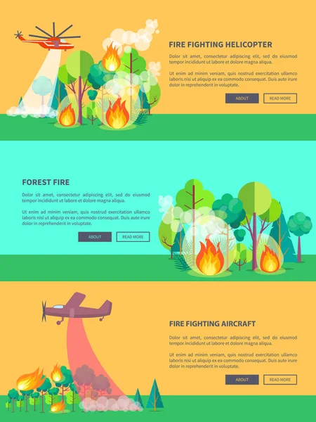 Transport Résoudre le problème du feu dans les forêts . — Image vectorielle