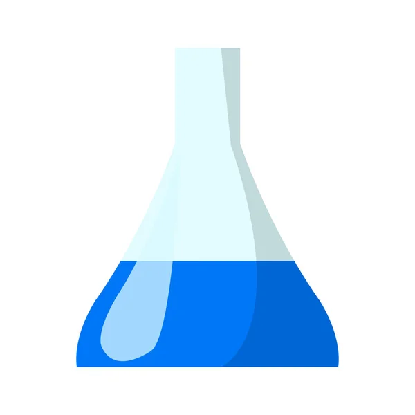 Chemická baňka s modrou tekutinou uvnitř vektoru — Stockový vektor