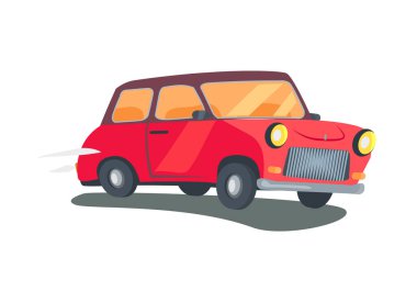 Kırmızı Retro iki kapılı Station Wagon vektör simgesi