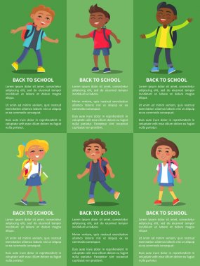 Okul koleksiyonu posterleri çocuklarla başa