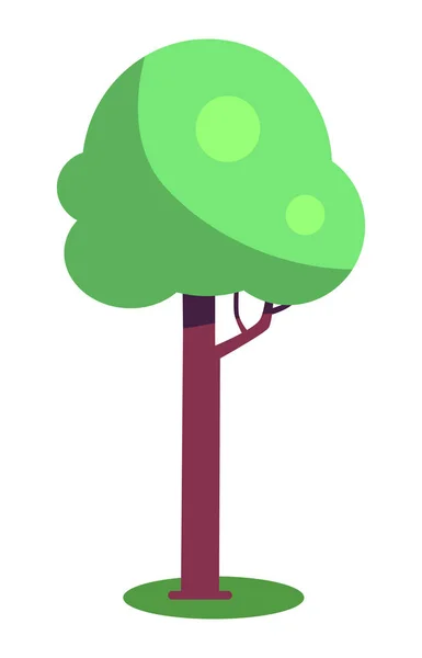 Árbol con tronco marrón y hojas verdes Vector — Vector de stock