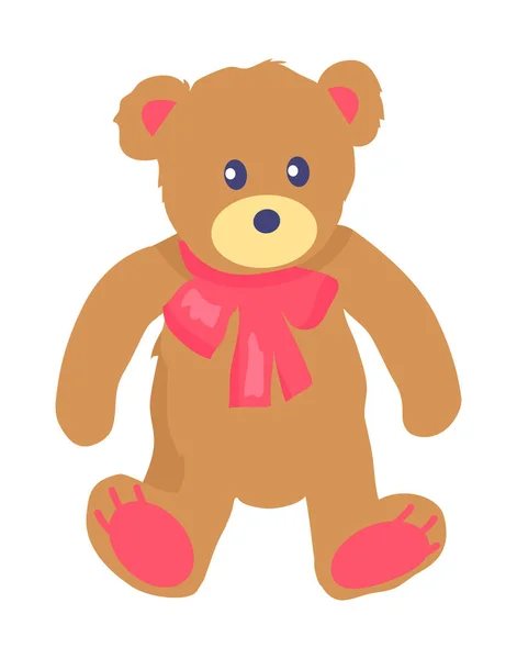 Ilustración vectorial del oso de peluche de juguete con Baw — Archivo Imágenes Vectoriales