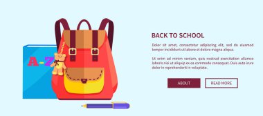 Kız ile şirin ayıcık, büyük cep için sırt çantası