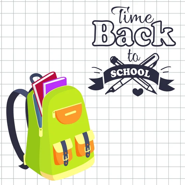 Плакат Time Back to School на Leaflet — стоковый вектор