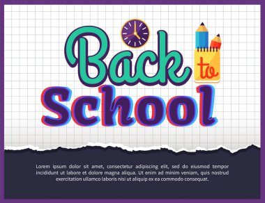 Damalı zemin üzerine okul Posteron başa