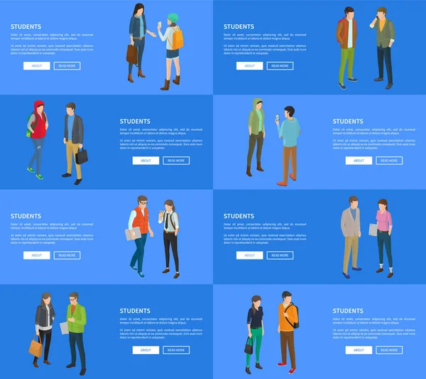 銘刻文字を持つ学生バナー コレクション — ストックベクタ