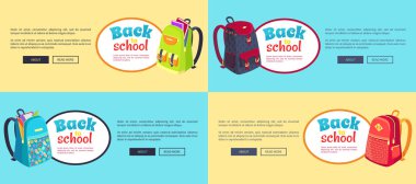 Okul Web posterler koymak sırt çantaları ile başa