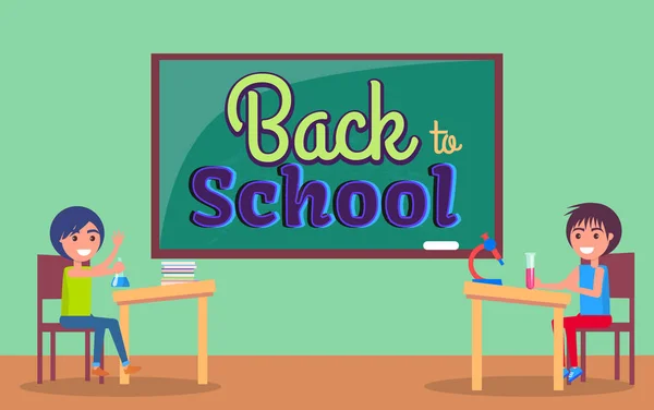 Tillbaka till skolan inskrift skriven på Blackboard — Stock vektor