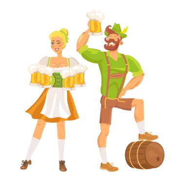 Garson geleneksel kostüm vektör çizim