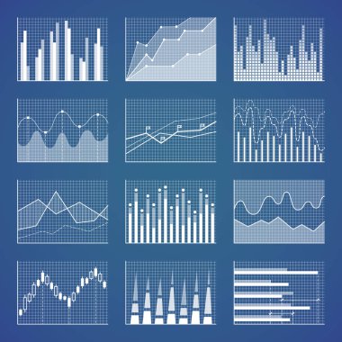 Minimalist beyaz grafik üzerinde koordinat sistemi