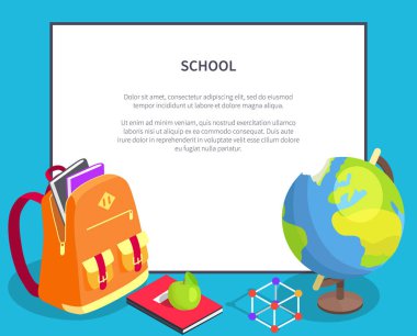 Coğrafi dünya kitap ile okul Poster geri