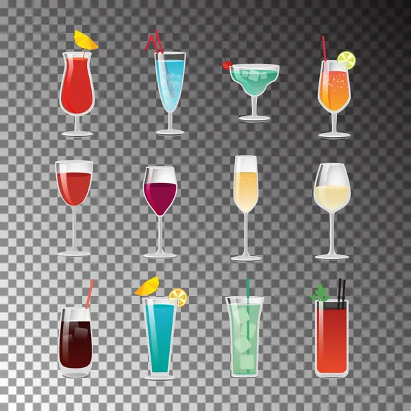 Lahodné alkohol koktejly pro dobré letní Party — Stockový vektor