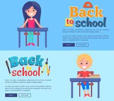 Geri okul Poster için yazıt ve bölücü