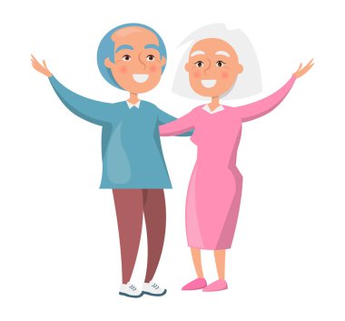 Yaşlı çift birlikte vakit beyaz izole