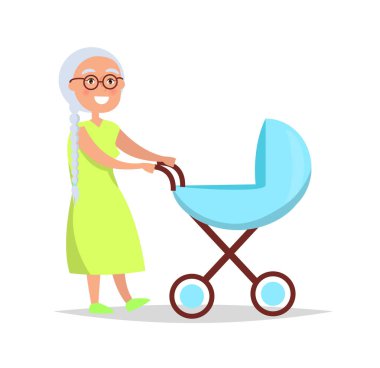 Uzun gri ile üst düzey Bayan örgü taşıma arabası