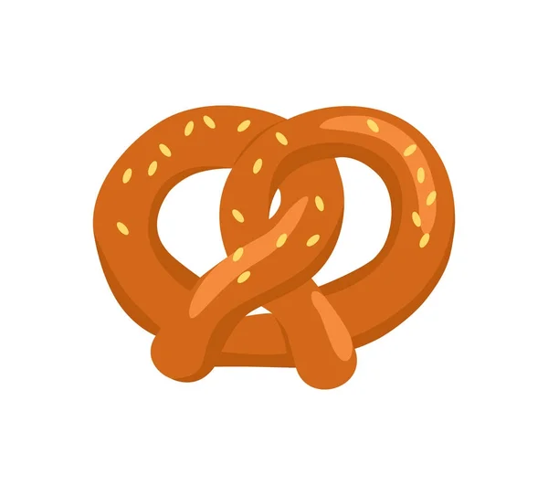 Knusperbrezel in Form eines Knoten-Symbols gebacken — Stockvektor