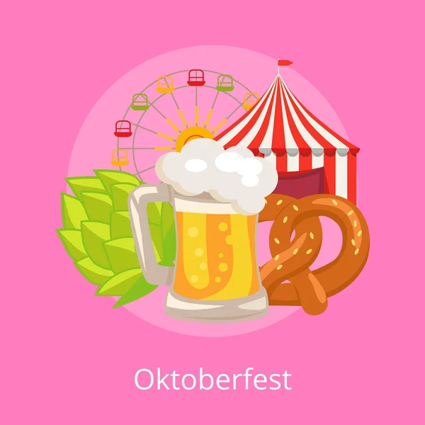 Oktoberfest vektorové ilustrace potraviny a nápoje — Stockový vektor