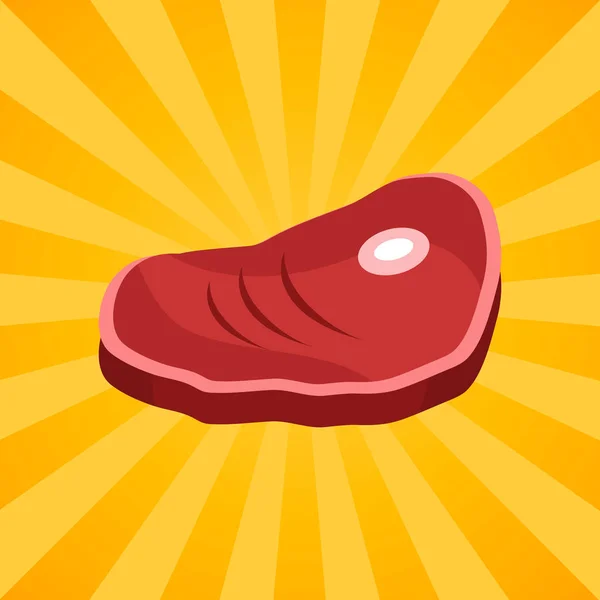 Bacon Steak op bot vectorillustratie geïsoleerd — Stockvector